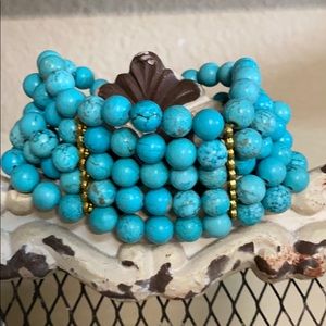 Multi strand beaded stretch bracelet